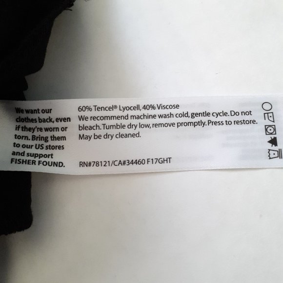 Eileen Fisher Color Block Long Sleeve Tencel Shift Dress Black Gray Size M - Picture 13 of 14